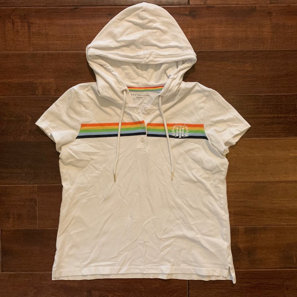 Tommy Hilfiger Women's Short Sleeve T-Shirt Hoodie Size Medium